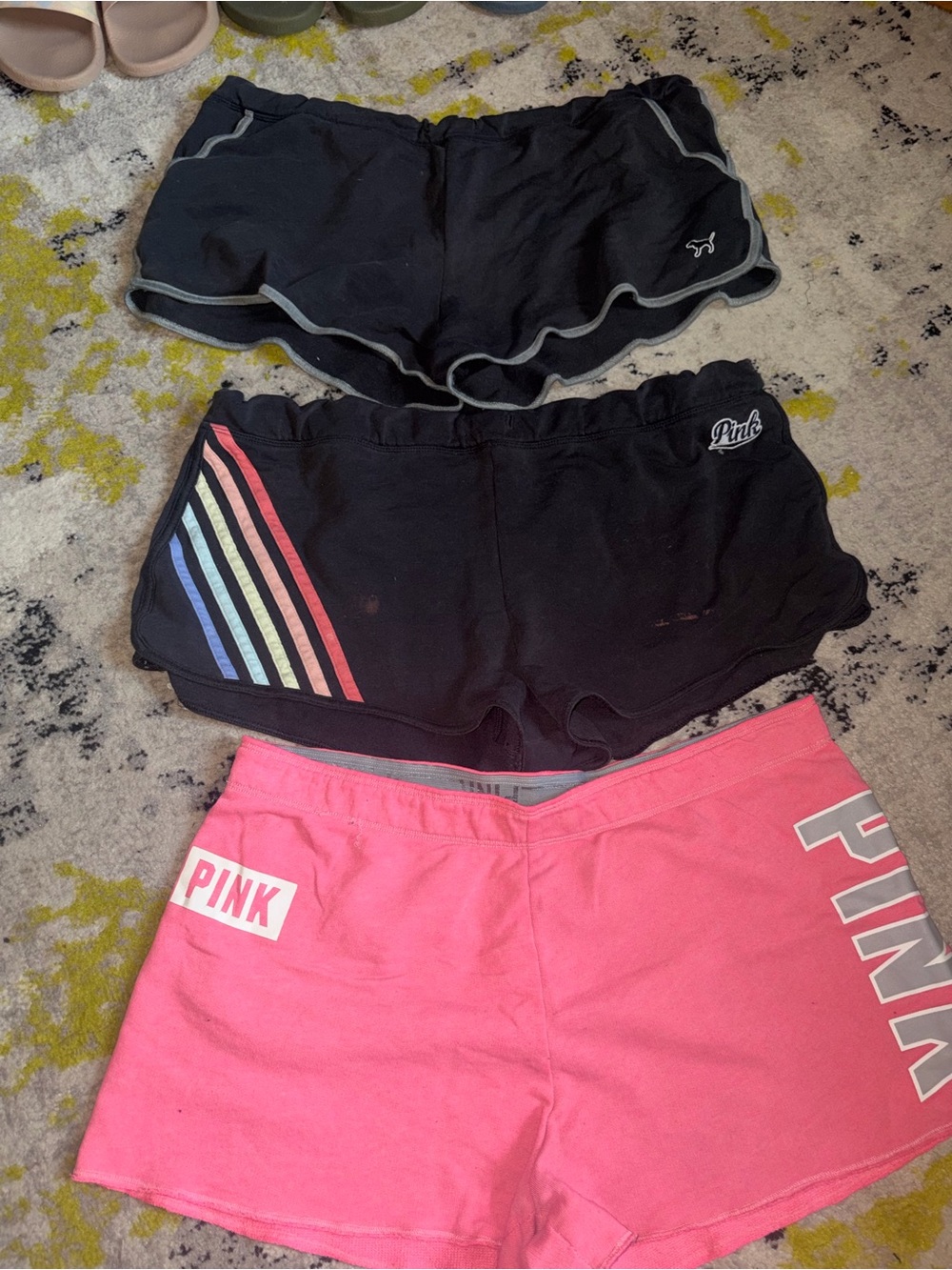 PINK Victoria's Secret Black & Pink Shorts BUNDLE